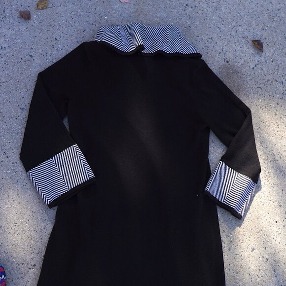 Jessica Howard Houndstooth Cowl Neck Sweater Dress M Black Shift Workwear - Picture 9 of 16